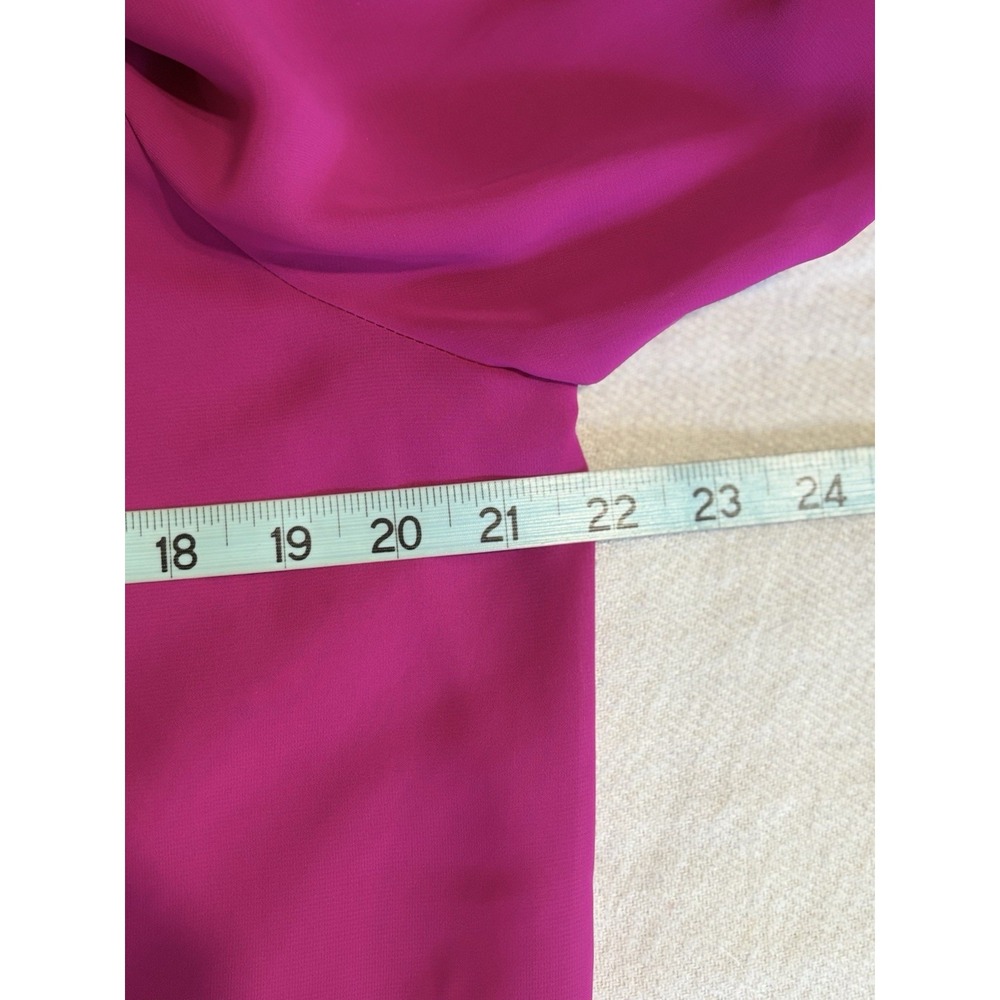 La Blouse Chiffon Pleated Long Sleeve Button Up Blouse Size 12 Cuff Darted Back - Picture 6 of 6